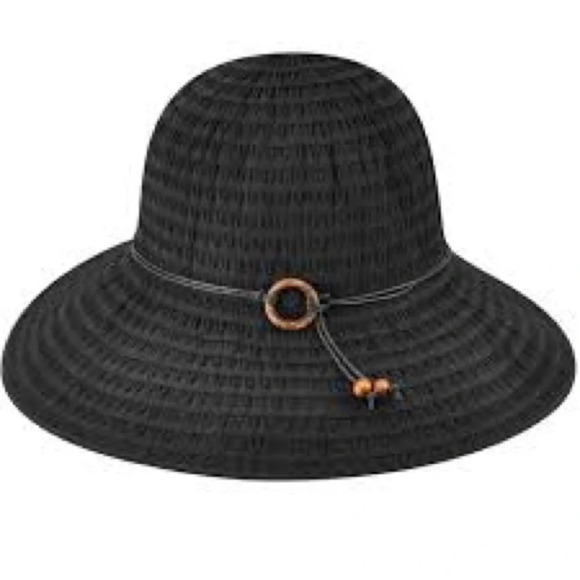 Betmar NY Coconut Ring Safari Sun Hat in Black - One Size Fits Most - Picture 1 of 6